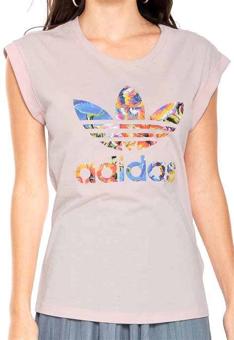 camiseta adidas originals farm floral rosa